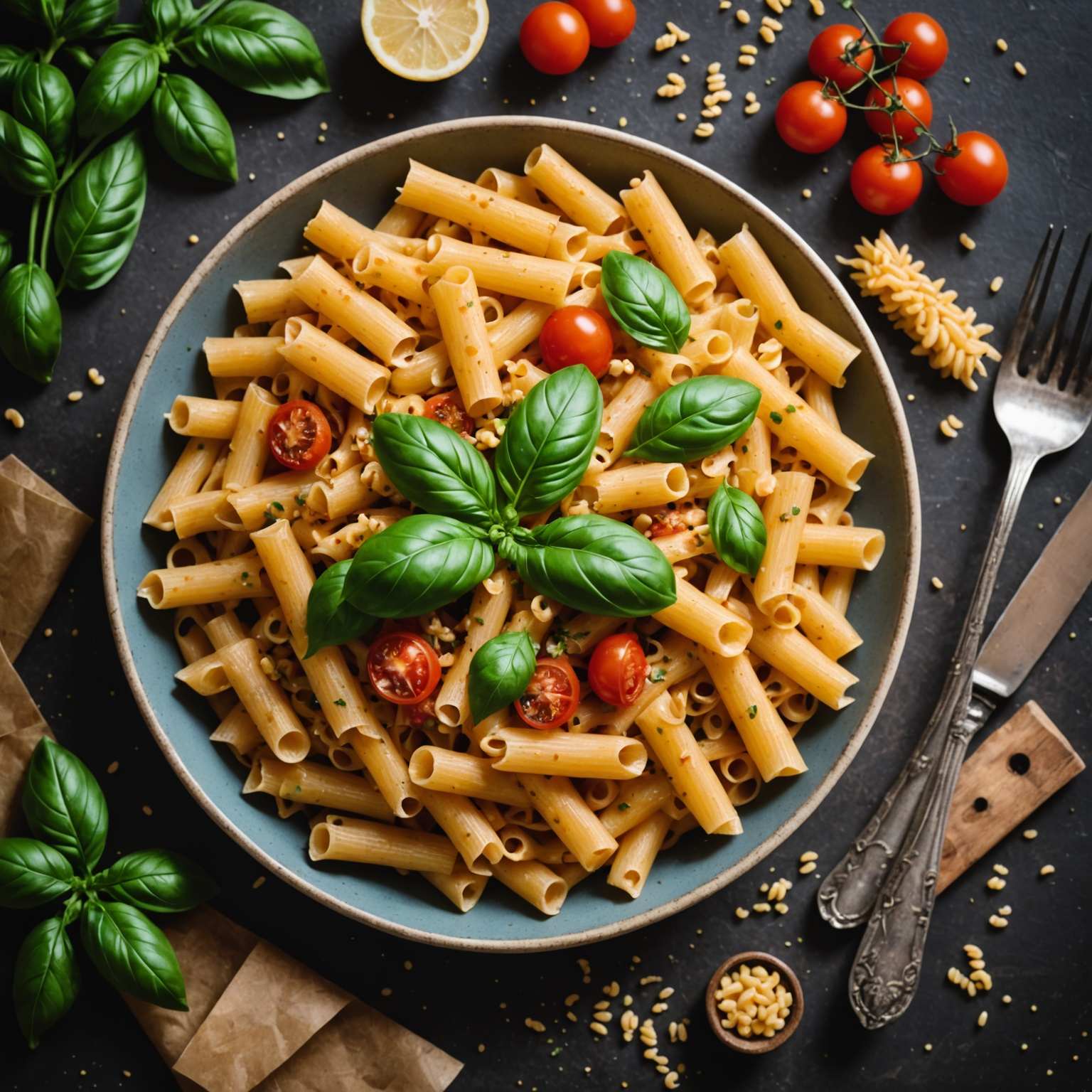 "Quinoa Pasta with Spinach and Feta"